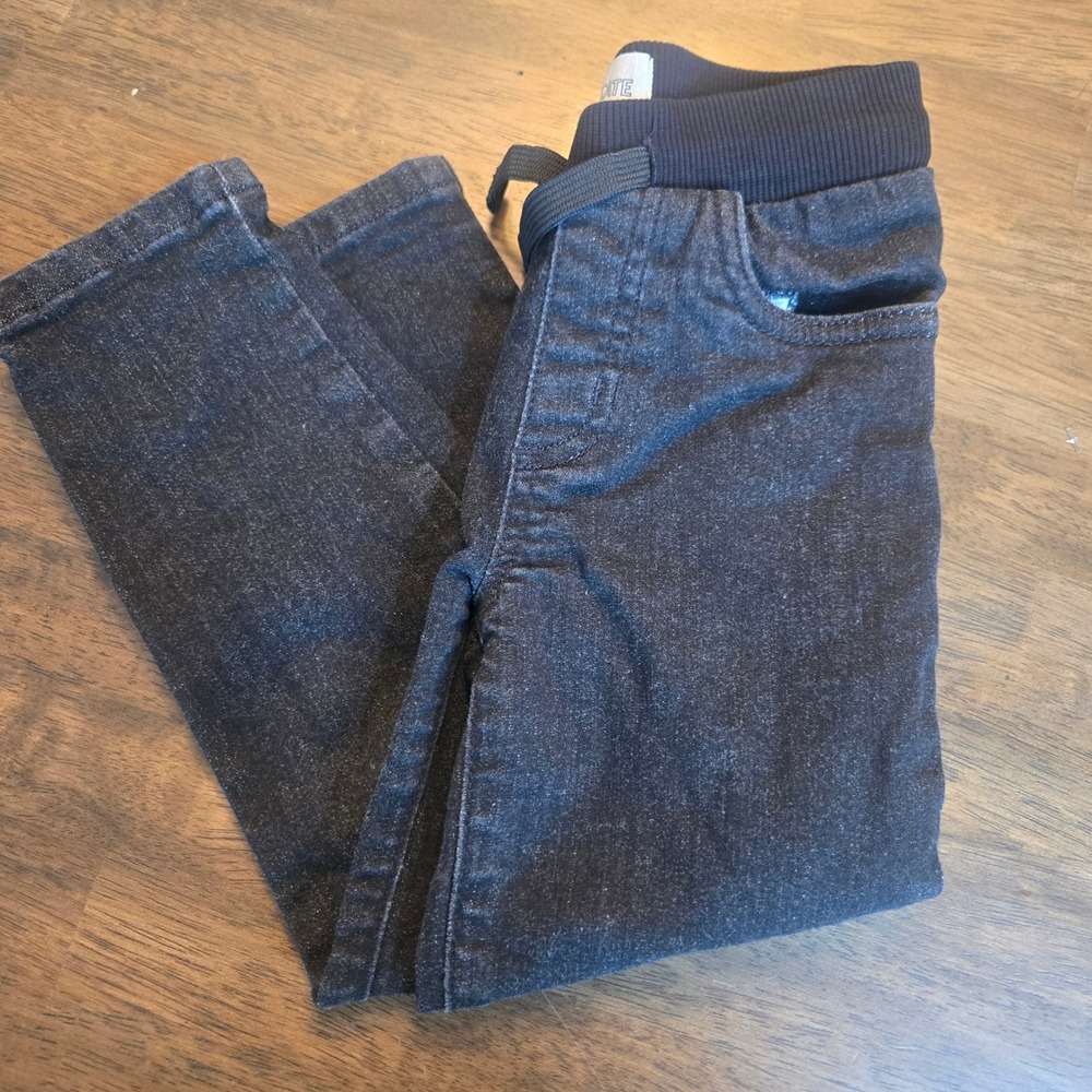 Tucker + Tate Kids Black Wash Pull On Denim Jeans Ribbed Waistband Size 3